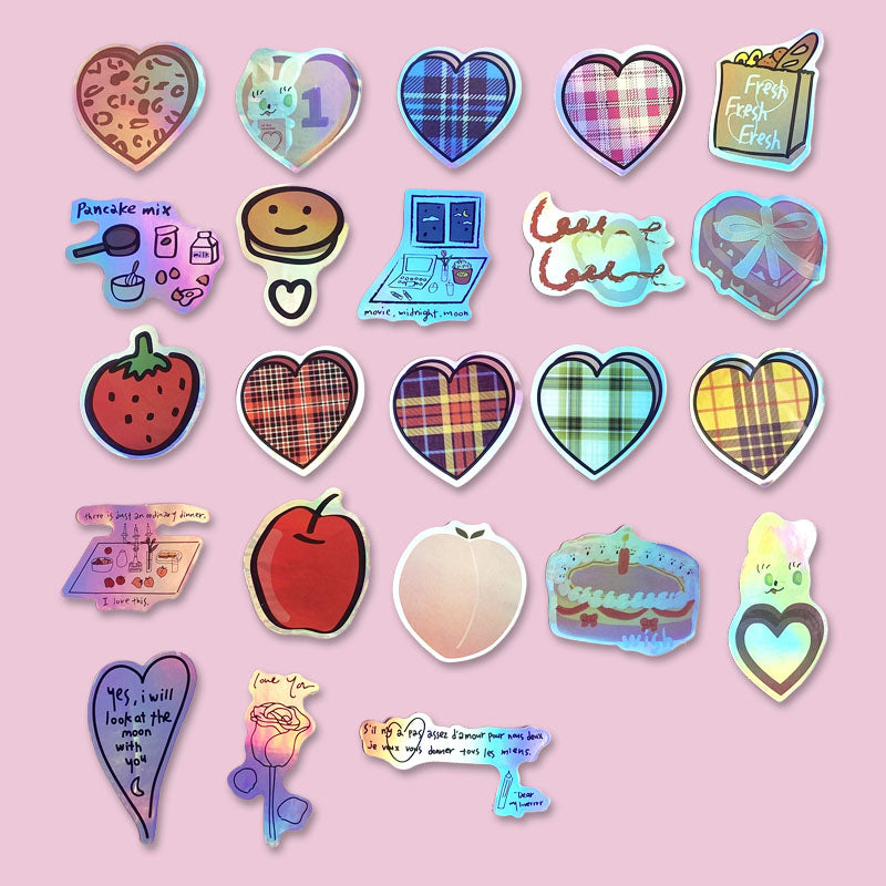 Y2K Retro Laser Vaporwave Waterproof Stickers – 90s Aesthetic Pack