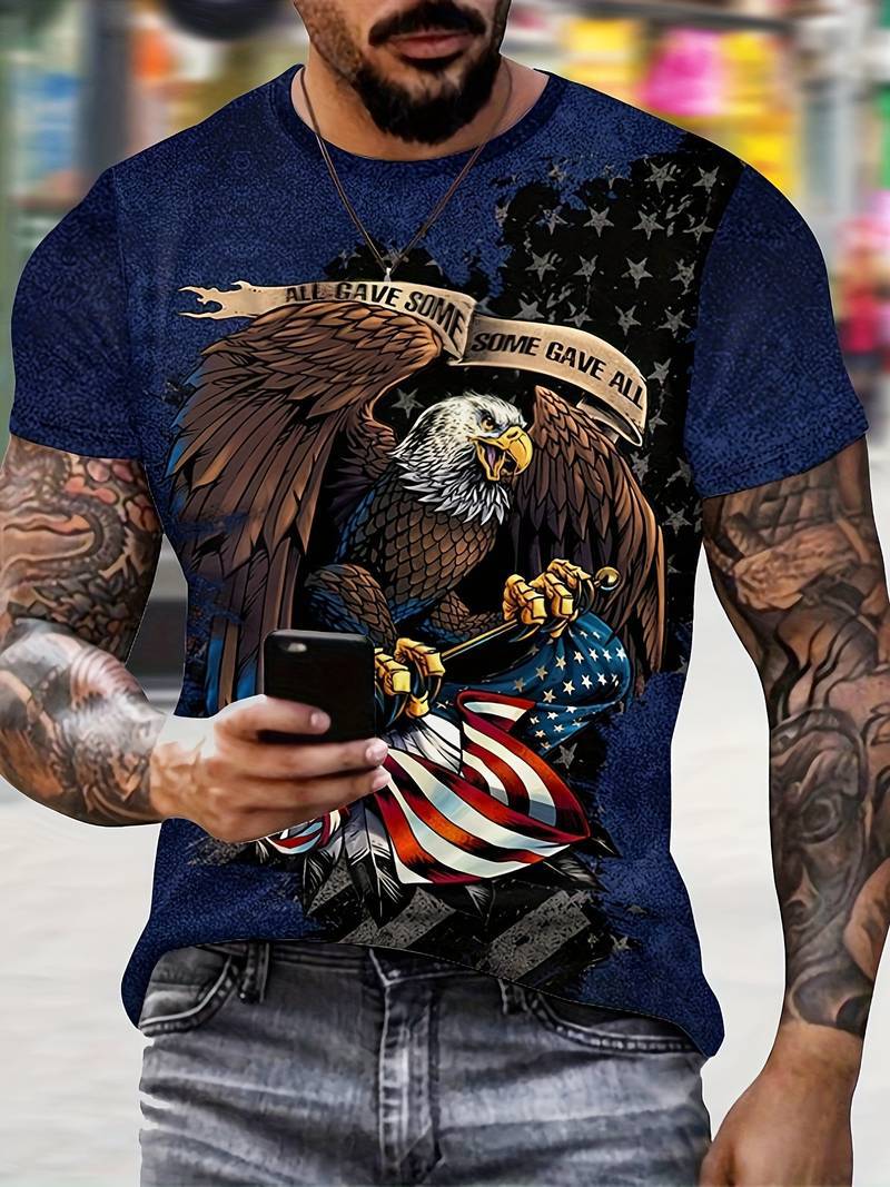 Eagle Print T-Shirt | Oversized Digital Print Tee – XS to 5XL