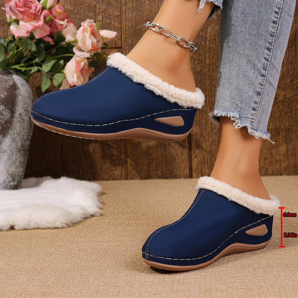 Plüsch-Keilsandaletten für Damen – Outdoor-Gartensandalen