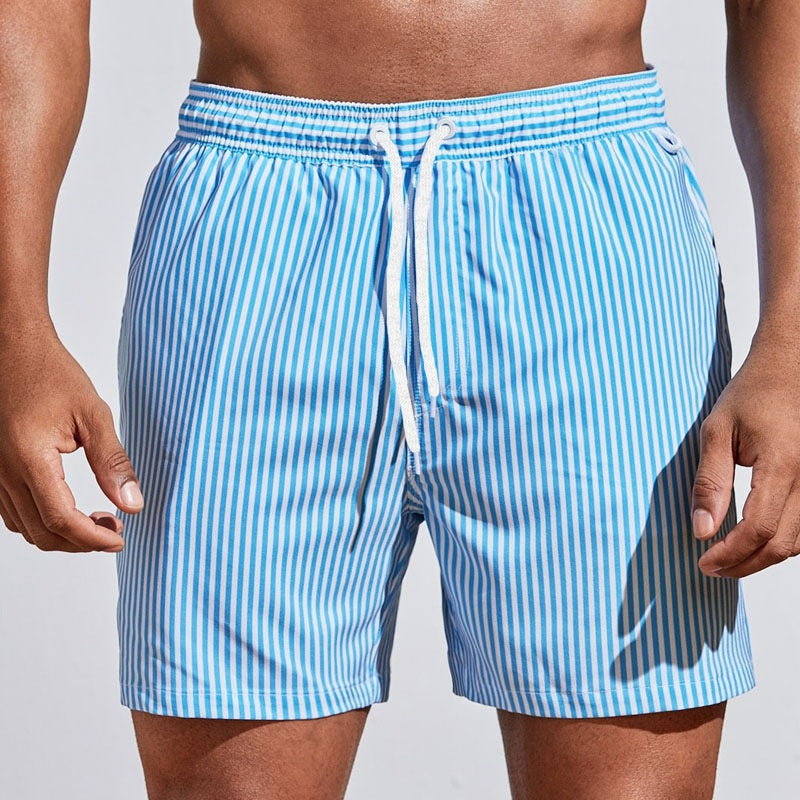 Men 3D Striped Print Beach Shorts Lightweight Summer Casual Pants AdriaPulse
