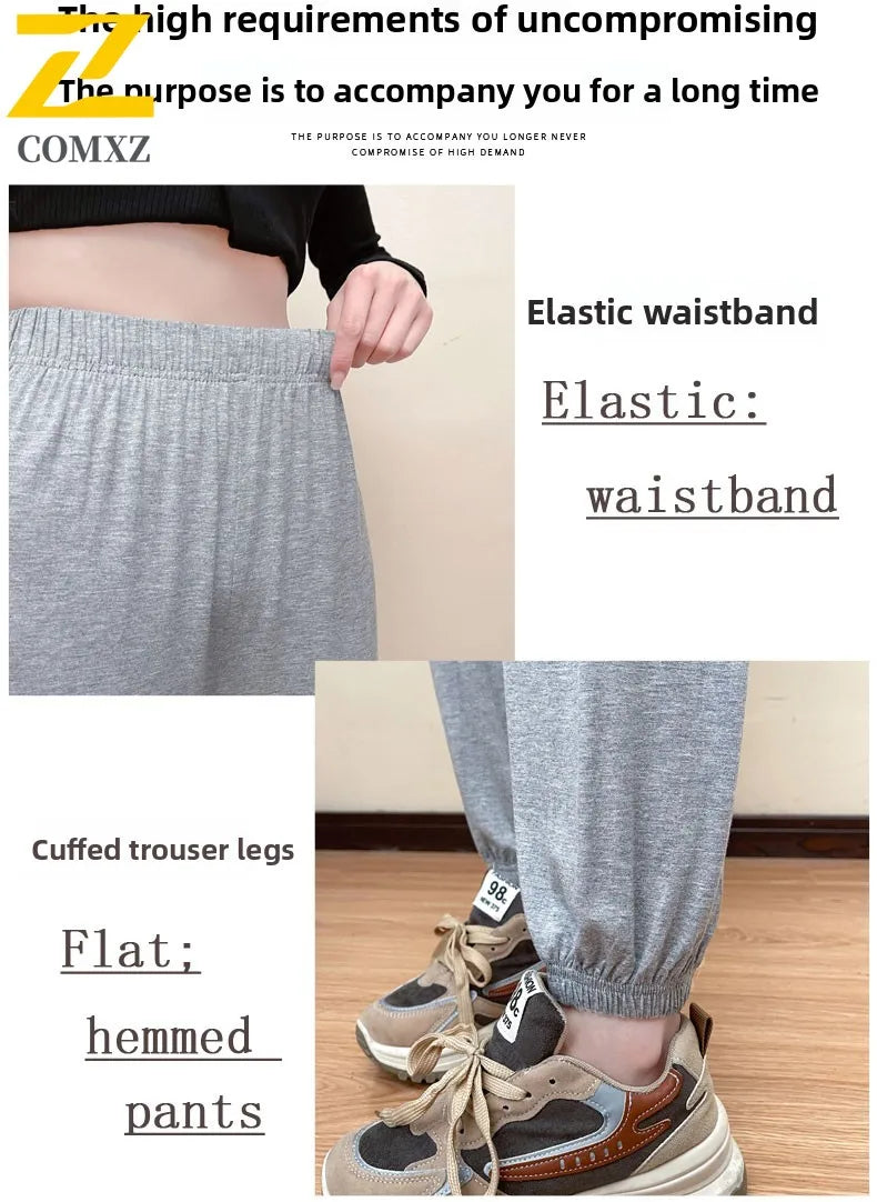 Neue Stretch-Sporthose für Damen – Sommer-Fitness, Training, Tanz, dünne lose Hose, modische Eisseiden-Pumphose, Jogginghose