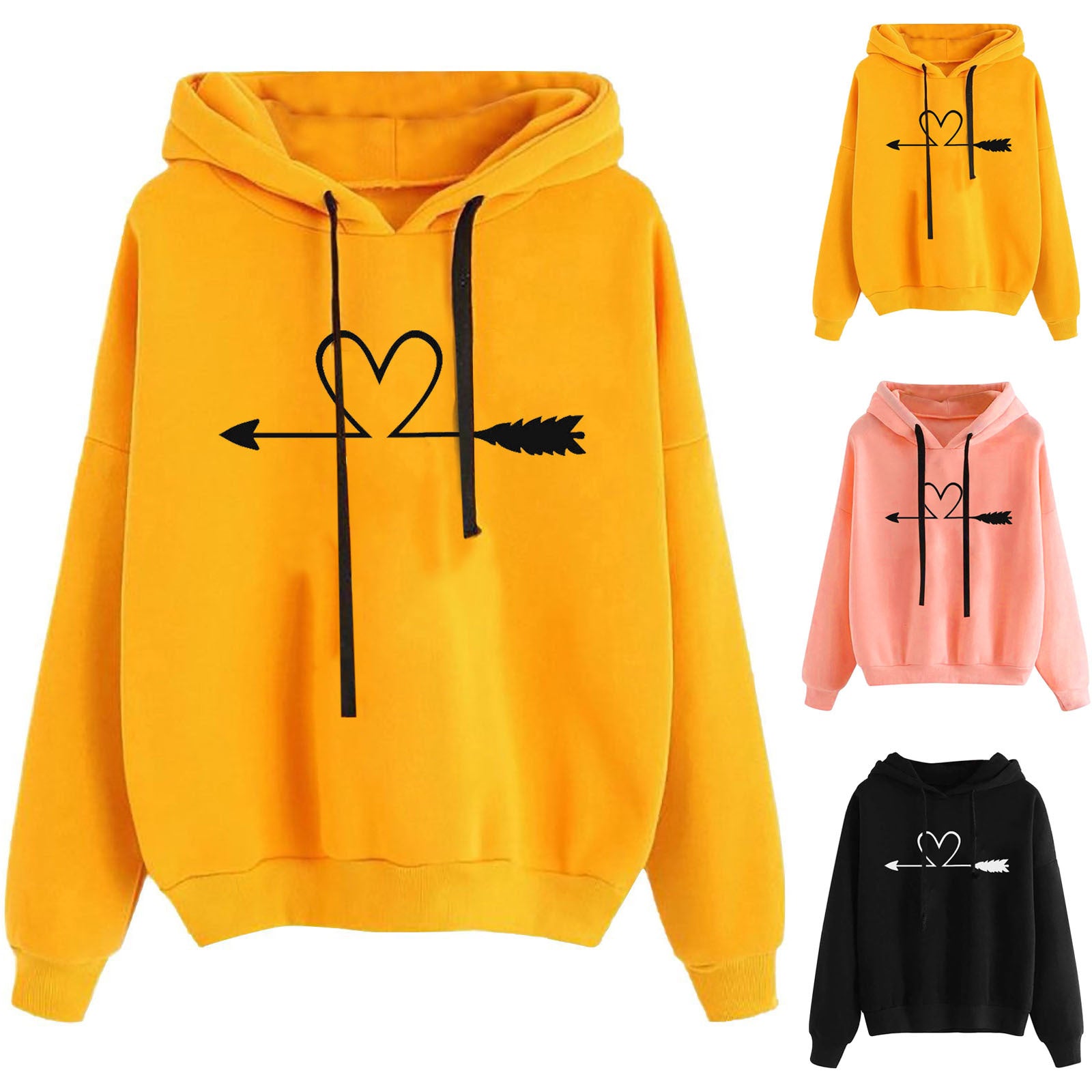 Sweat-shirt imprimé à manches longues | Haut décontracté ample – Collection automne-hiver femme