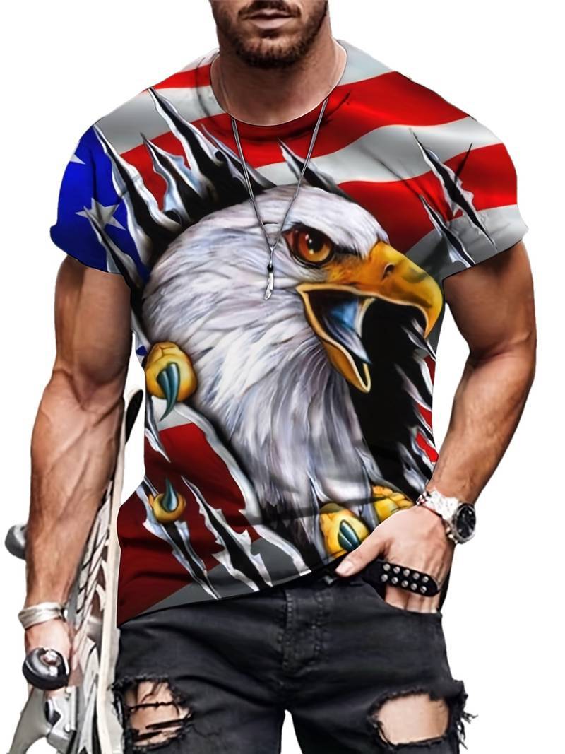 Eagle Print T-Shirt | Oversized Digital Print Tee – XS to 5XL