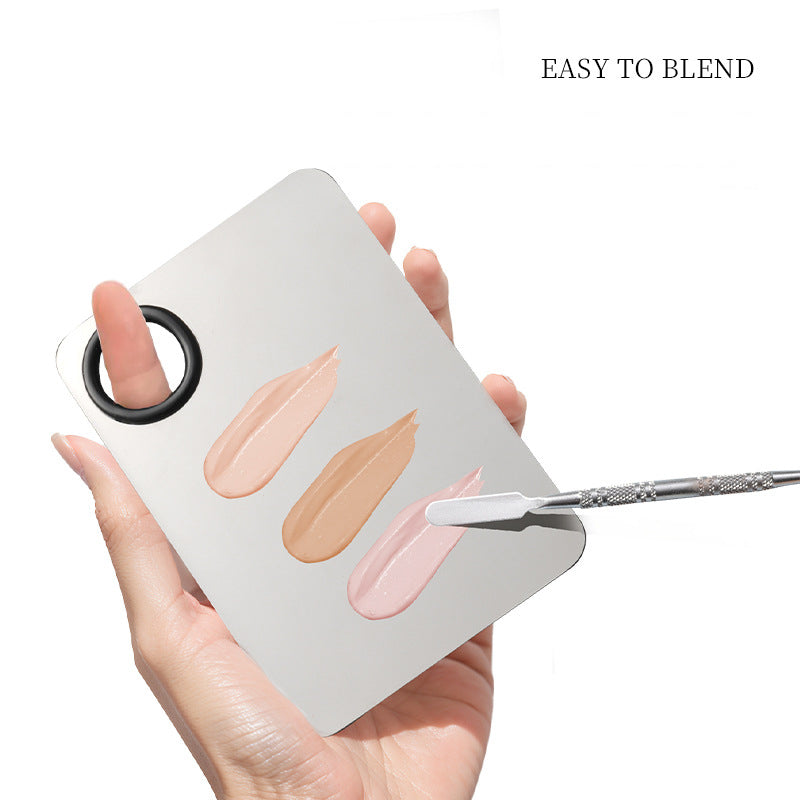 Edelstahl-Make-up-Mischpalette & Spatel – Professionelles Farbmischwerkzeug für Make-up & Nailart