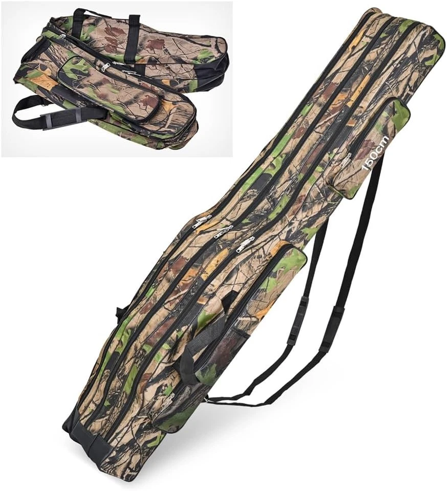 Fishing Rod Bag – 150cm Portable 3-Compartment Waterproof Fishing Bag
