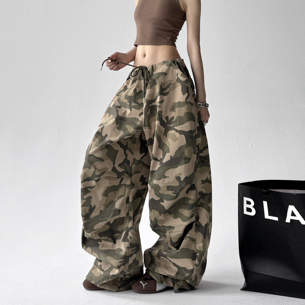 High-Waisted Wide-Leg Pants Tall Women Army Green AdriaPulse
