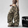 High-Waisted Wide-Leg Pants Tall Women Army Green AdriaPulse
