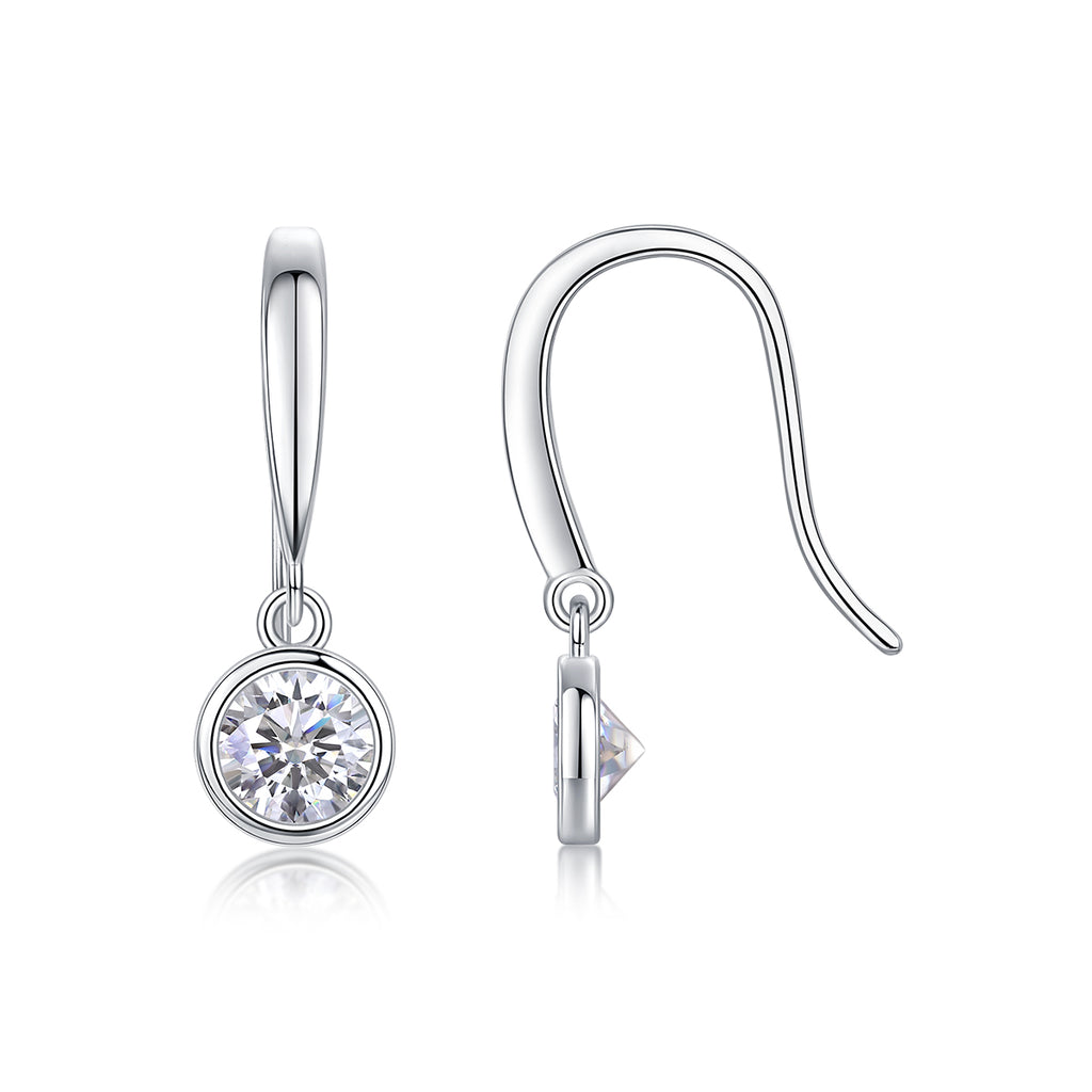 Moissanit-Ohrstecker – S925 Silber Platinbeschichtete Diamant-Ohrstecker