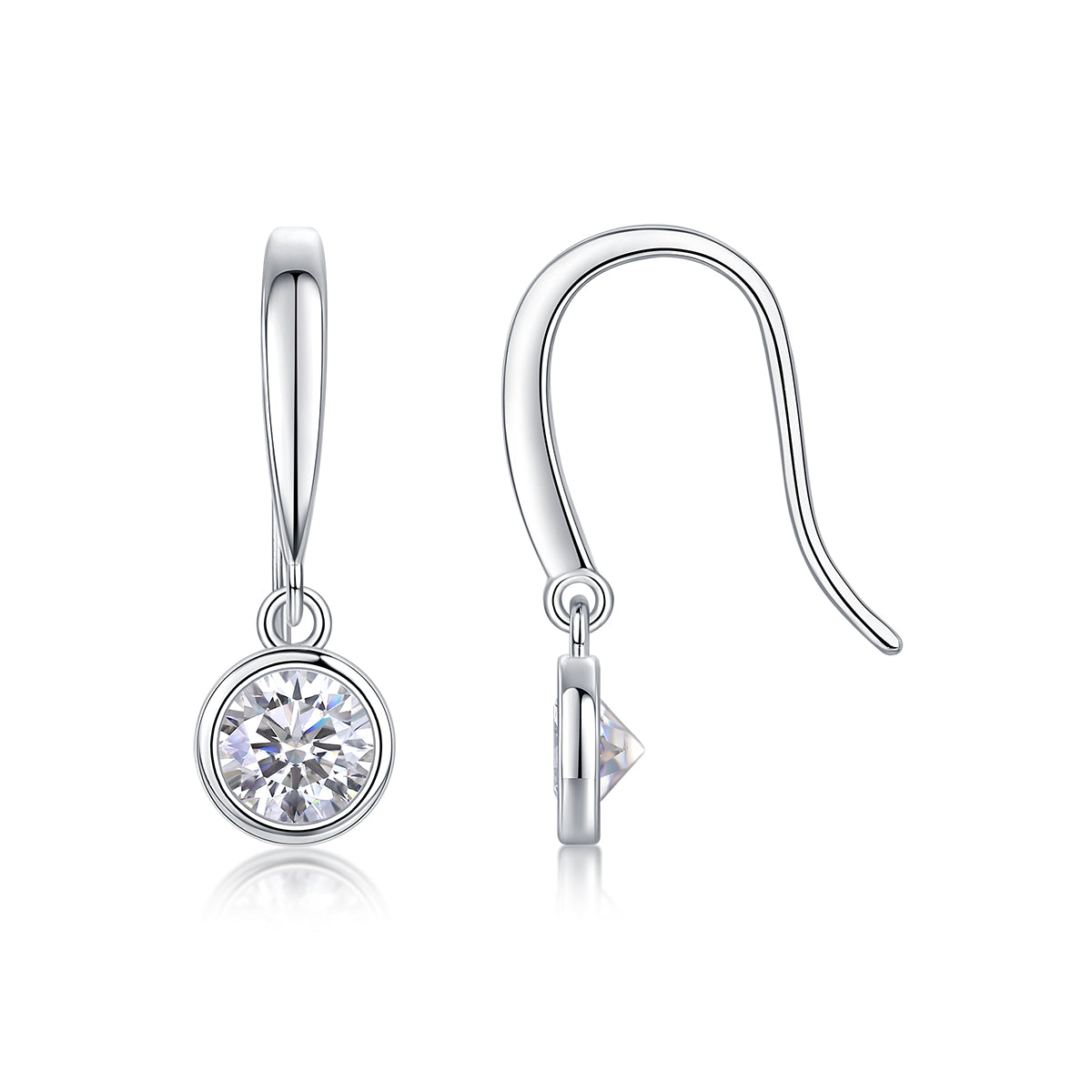 Moissanit-Ohrstecker – S925 Silber Platinbeschichtete Diamant-Ohrstecker