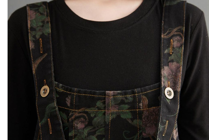 Salopette en jean imprimé femme printemps et été