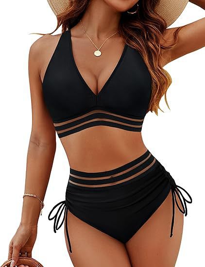 Women's High Waist Bikini Set Cut-Out Print Plus Size –  | AdriaPulse