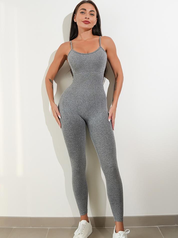 Women's Spaghetti Strap Unitard Jumpsuit – Tummy Control Sleeveless Bodysuit