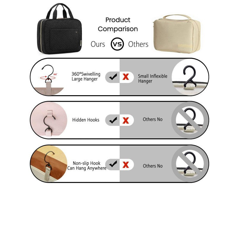 Travel Toiletry Organizer Bag – Large Capacity 4-Compartment Roll-Up Storage