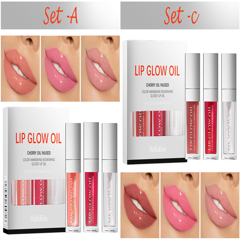 Moisturizing Lip Oil Set – 3-Pack No-Stain Nourishing Lip Gloss