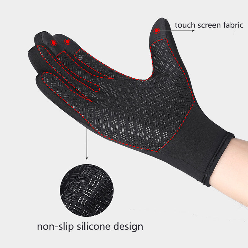 Gants d'hiver à écran tactile pour la moto, imperméables, avec doublure polaire