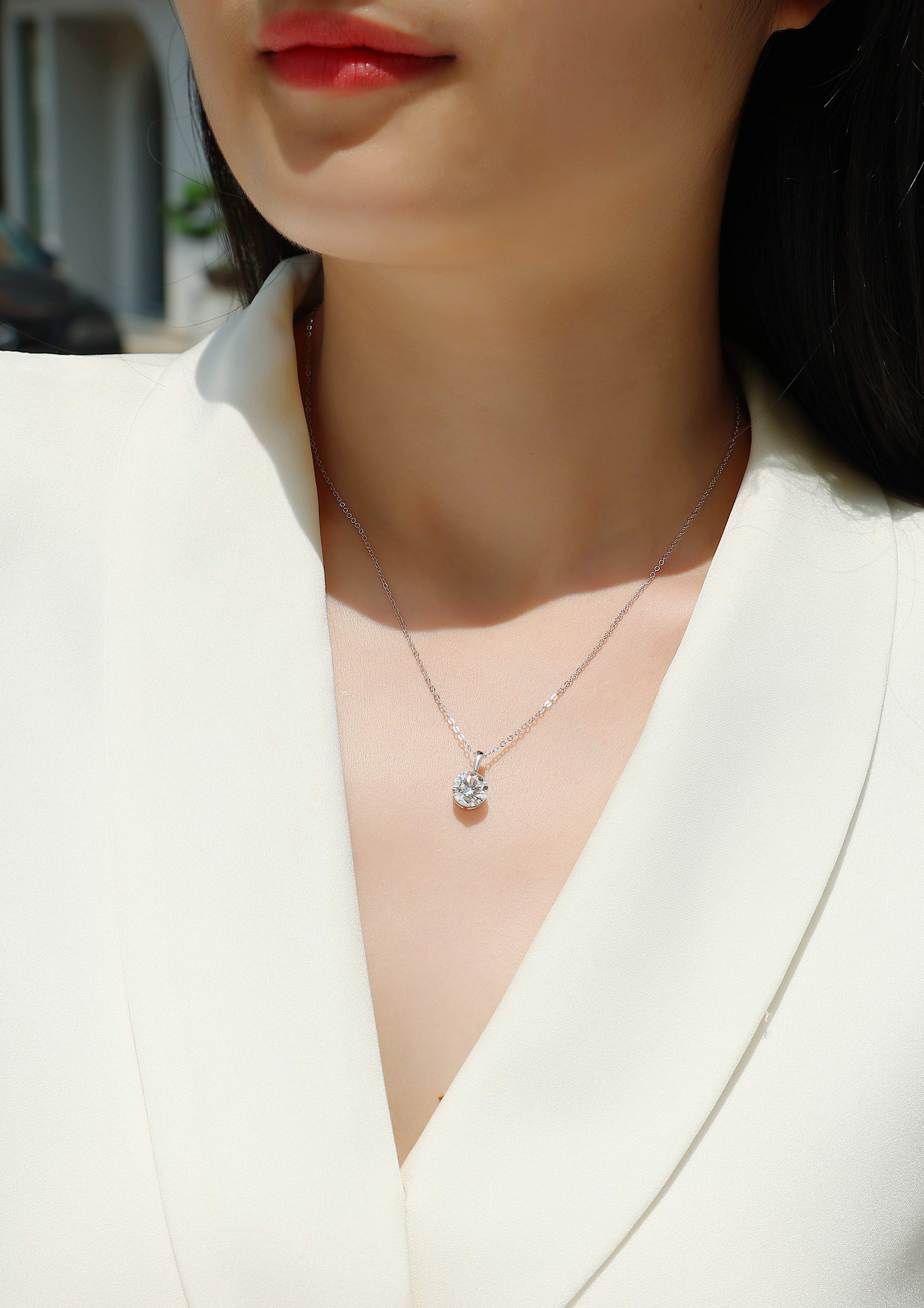 2 Carat Moissanite Star Pendant Necklace – S925 Silver Platinum-Plated