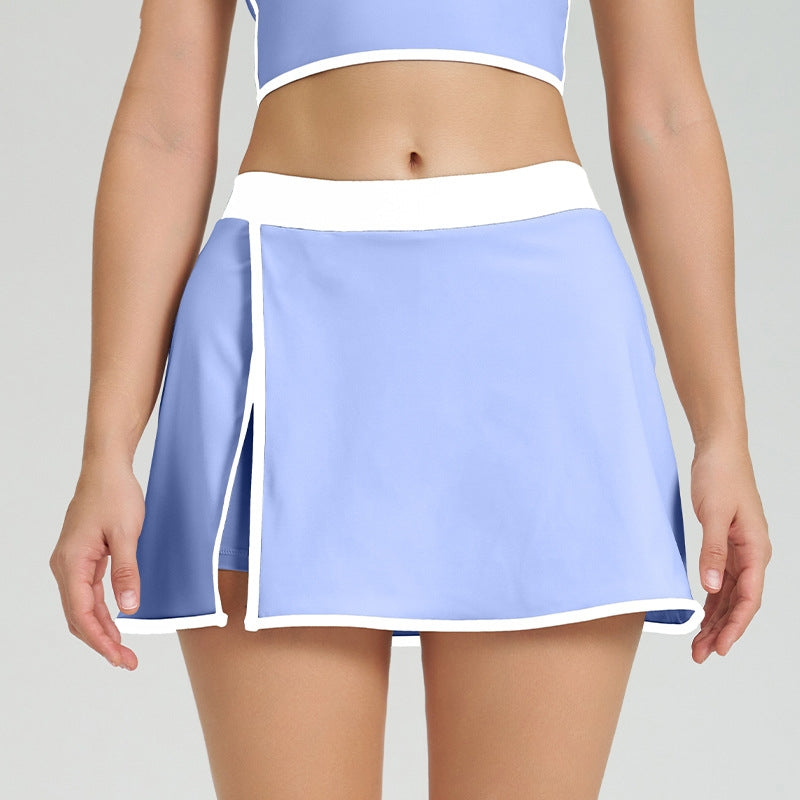 Women's Yoga Set – Contrast Color Sports Vest & Shorts