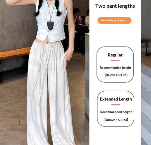 White Conventional Style Wide-Leg Pants – AdriaPulse