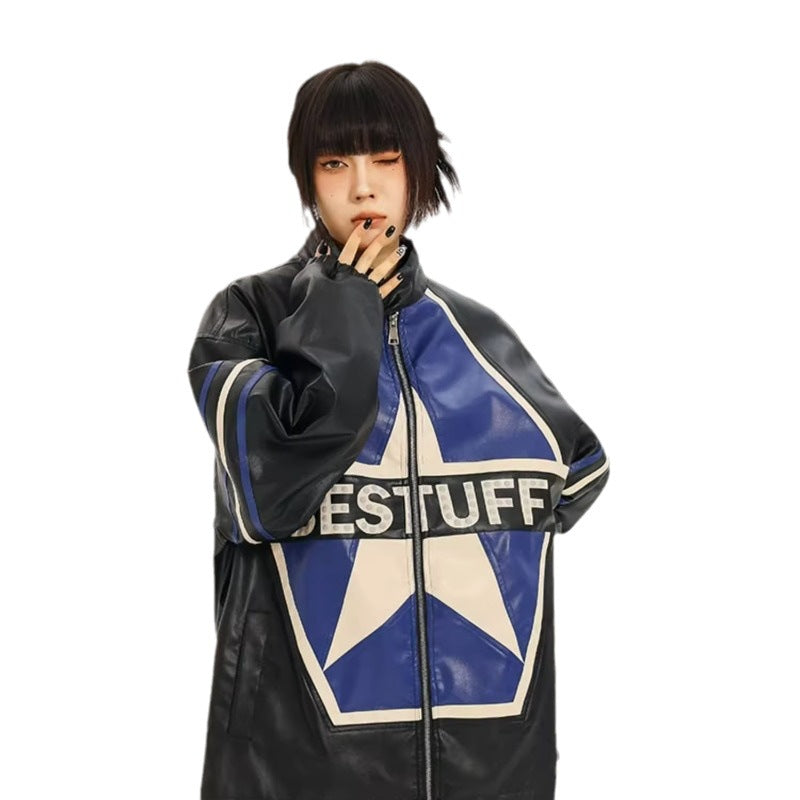 American Retro Biker's Jacket | PU Leather Moto Coat – Women's Autumn Street Style