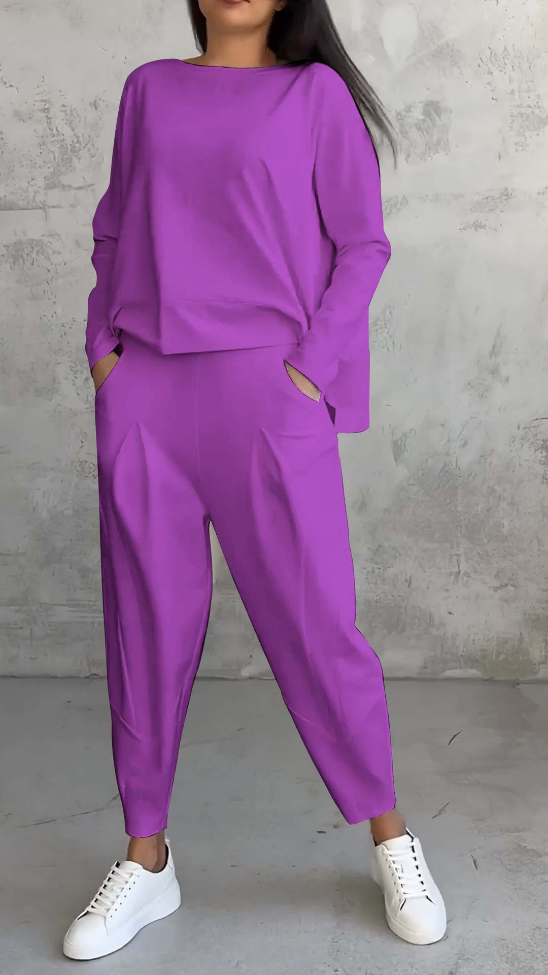 Women's Raglan Sleeve Top & Harem Pants Set – Casual Pocket Co-ord