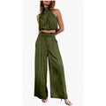 Women's Sleeveless Crop Top Wide-Leg Pants 2-Piece Summer Set Street Style Co-Ord – AdriaPulse
