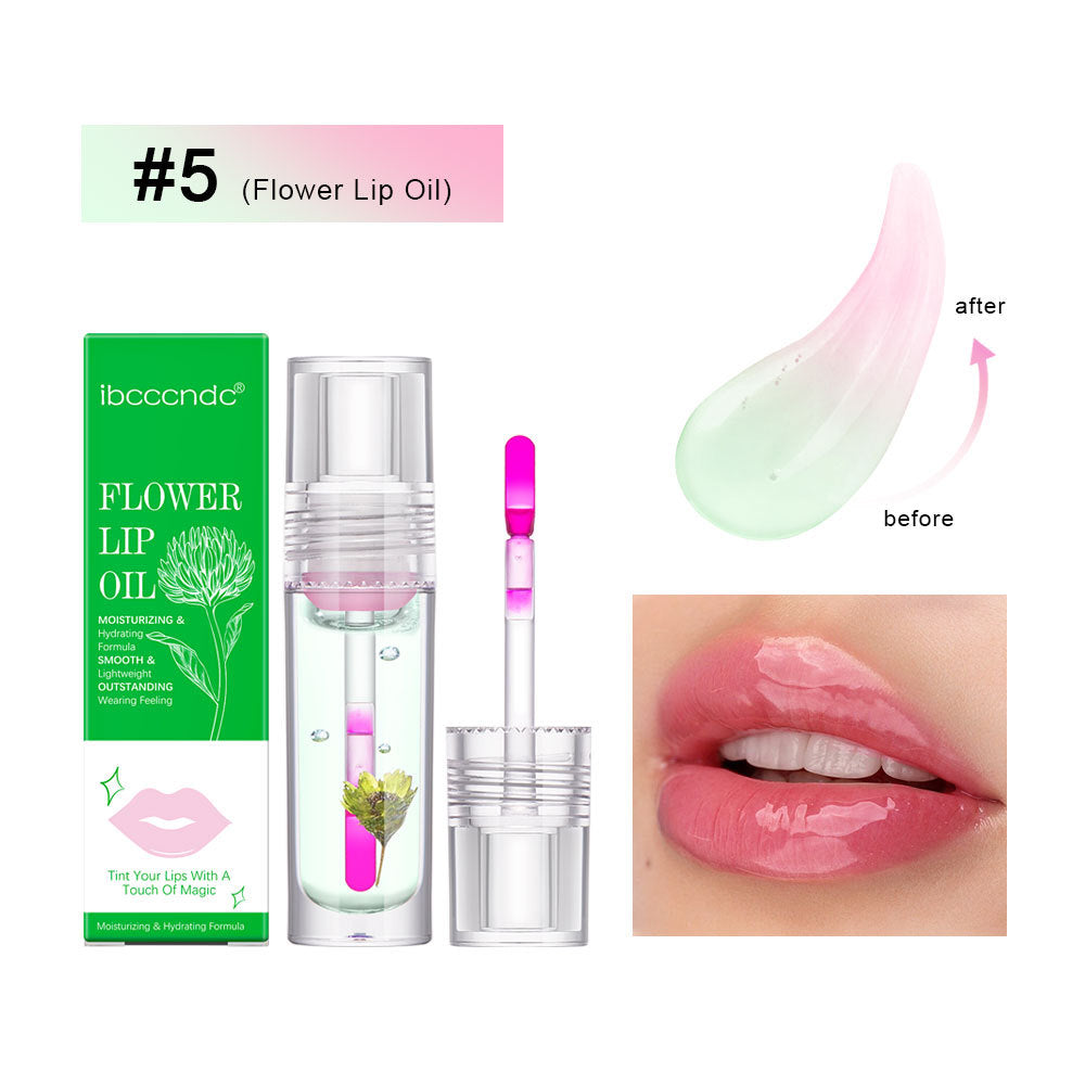 Flower Color Changing Lip Oil – Moisturizing Jelly Lip Gloss