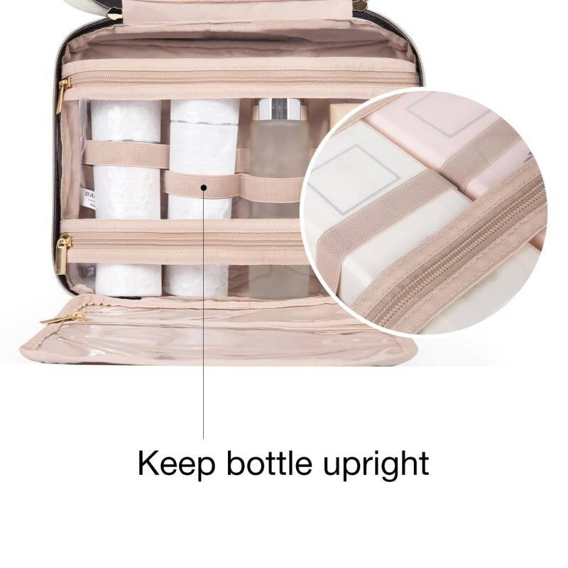Travel Toiletry Organizer Bag – Large Capacity 4-Compartment Roll-Up Storage