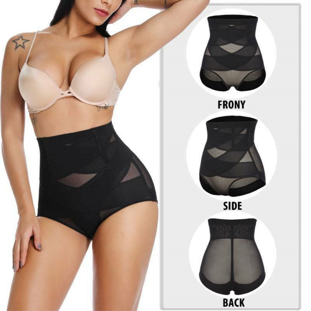 Damen High Waist Bauchkontrolle Shapewear – Nahtlose Po-Lifting-Höschen (S)
