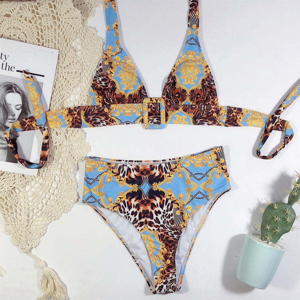 Haut de bikini nuque imprimé