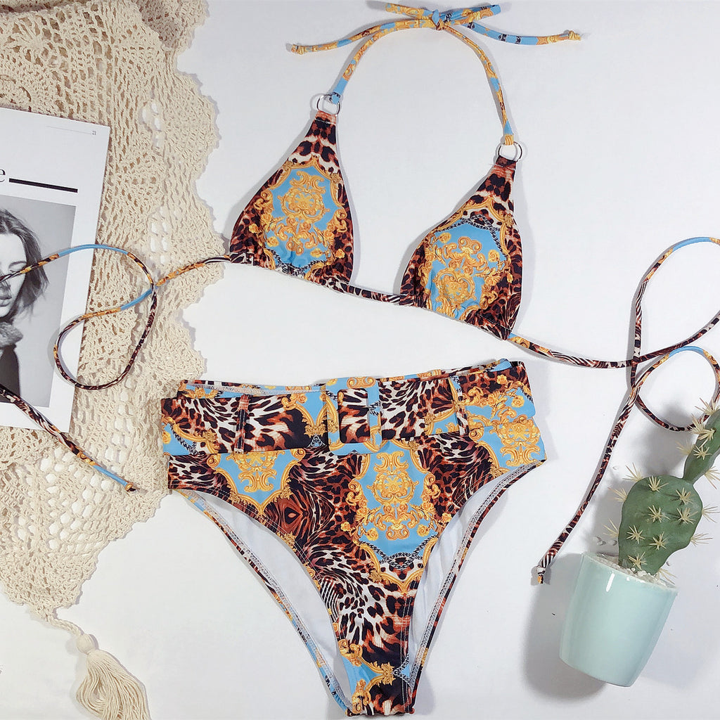 Haut de bikini nuque imprimé