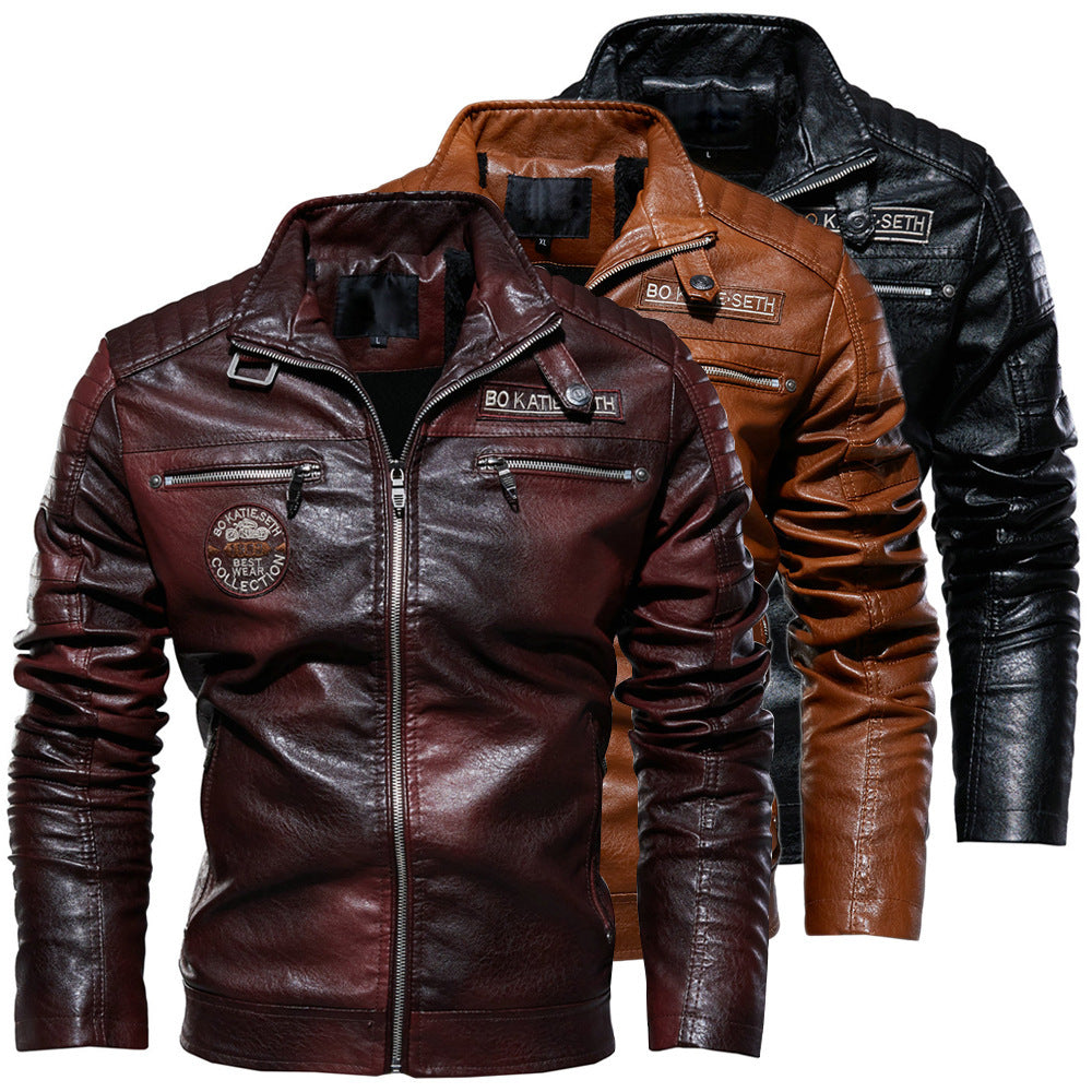 Hardman plush leather motorcycle riding jacket for men in black – AdriaPulse