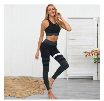 Ensemble de yoga femme à séchage rapide – Soutien-gorge de sport et legging avec coussinets de poitrine