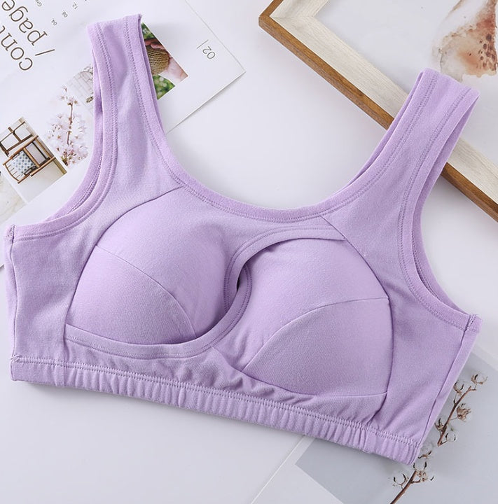 Plus Size Wire-Free Cotton Bra With Removable Padding