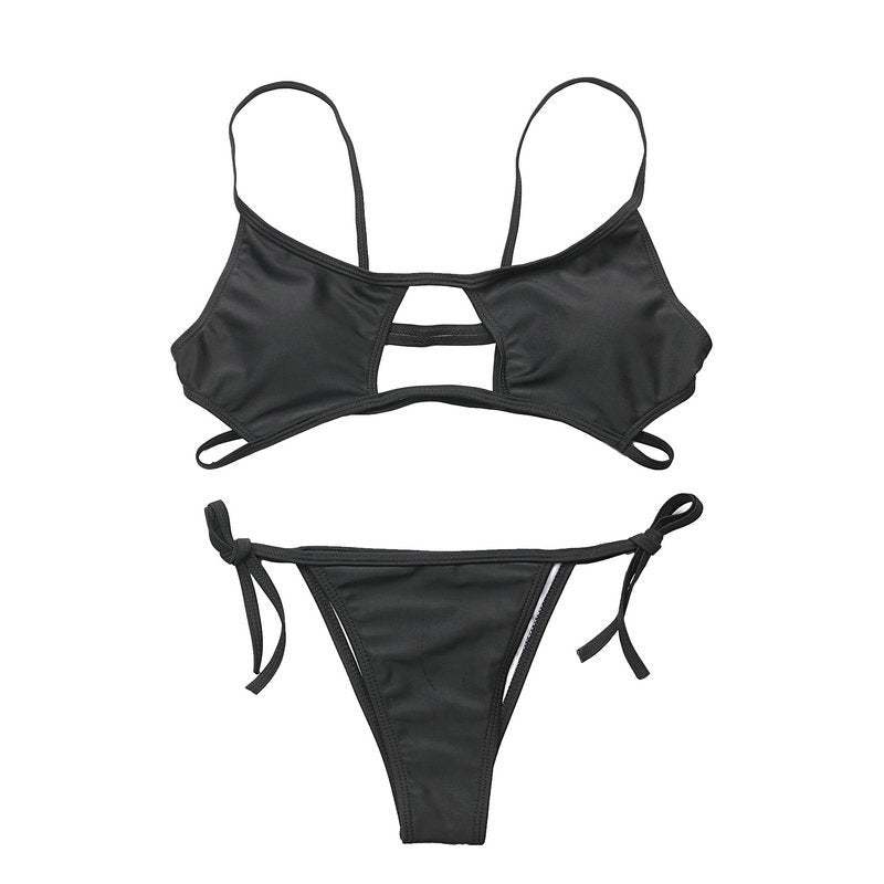 Maillot de bain bikini sexy pour femme – Deux pièces en polyester et spandex