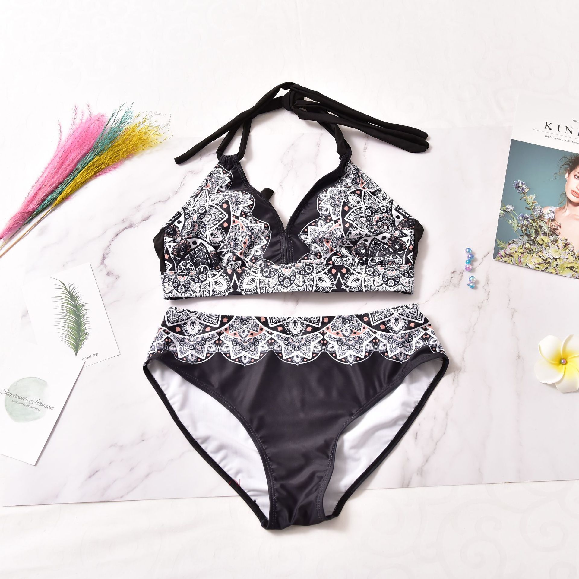 Bedruckter Split-Bikini