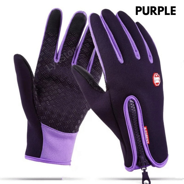 Gants d'hiver à écran tactile pour la moto, imperméables, avec doublure polaire