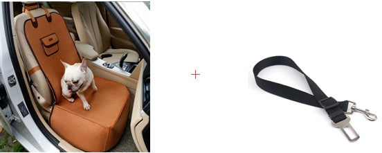 Dual-Purpose Pet Car Seat Cushion – Waterproof Nylon, Adjustable Strap, 45x45x58cm
