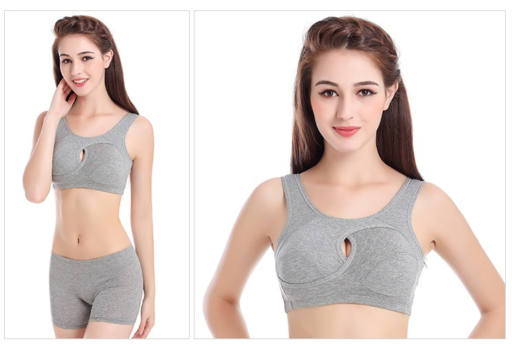 Plus Size Wire-Free Cotton Bra With Removable Padding