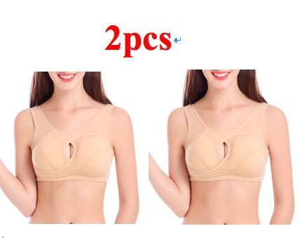 Plus Size Wire-Free Cotton Bra With Removable Padding