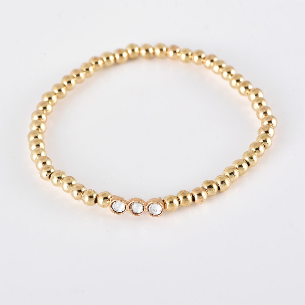 Diamond Bangle Bracelet Set – Gold Geometric Alloy Jewelry for Women