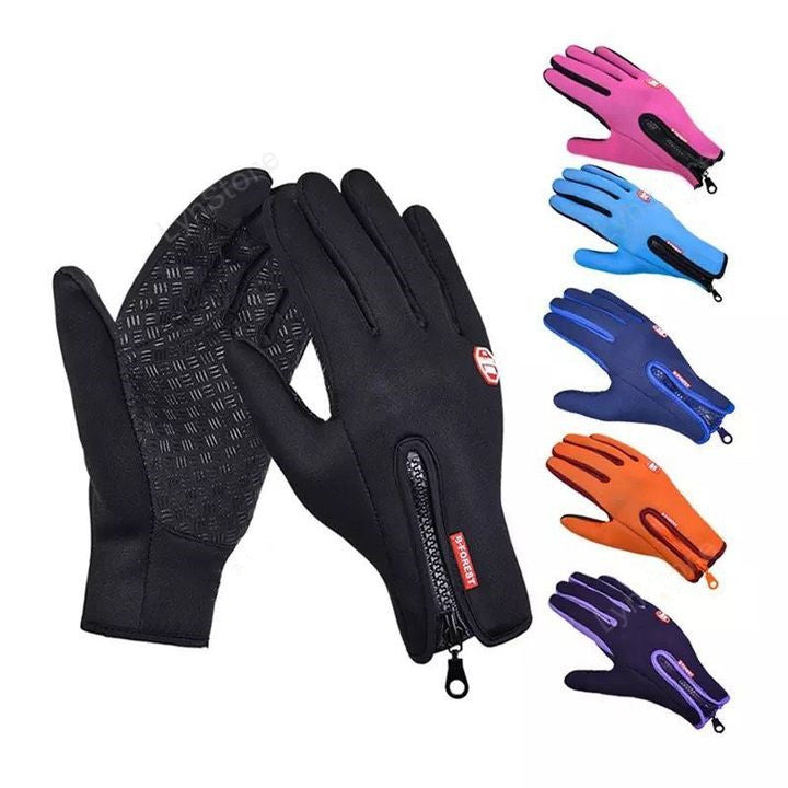 Gants d'hiver à écran tactile pour la moto, imperméables, avec doublure polaire