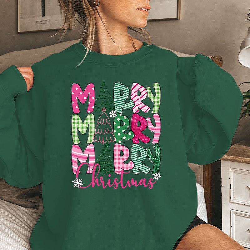 Merry Christmas E Cartoon Sweatshirt Festive Cute Gifts