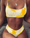 High Waist Gradient Backless Bikini – Women's Split Swimsuit
