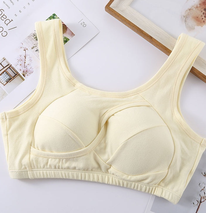 Plus Size Wire-Free Cotton Bra With Removable Padding