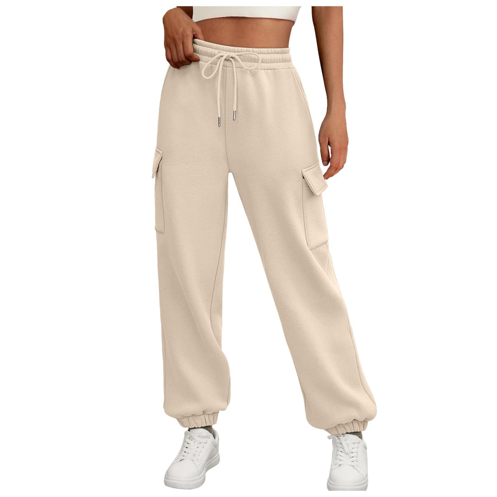 Damen Fleece-gefütterte Baggy Jogginghose mit Taschen