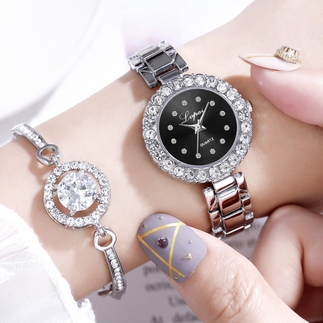Women's Quartz Watch & Bracelet Set Alloy – | AdriaPulse
