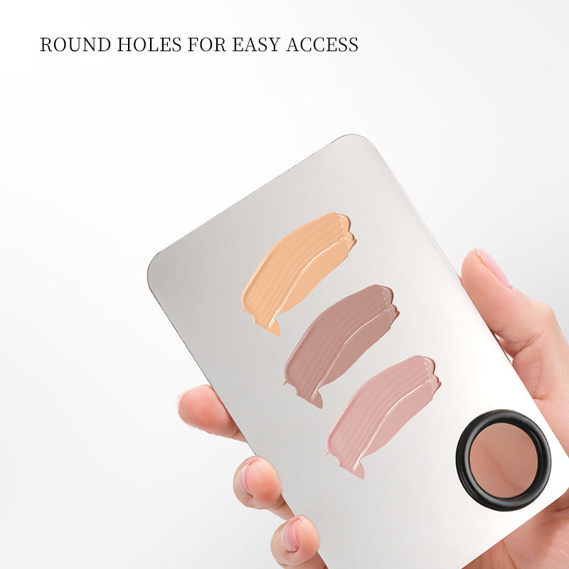 Edelstahl-Make-up-Mischpalette & Spatel – Professionelles Farbmischwerkzeug für Make-up & Nailart