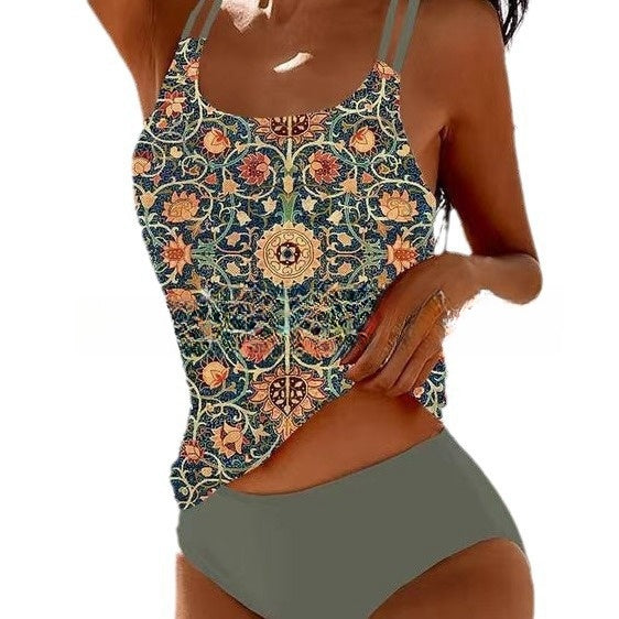 Women's Retro High Waist Bikini Set Strap 2-Piece Swimsuit – | AdriaPulse