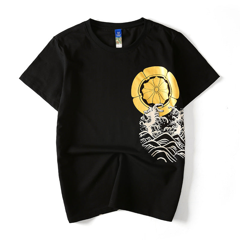Wave Print T-Shirt | Oversized Cotton Graphic Tee – Unisex
