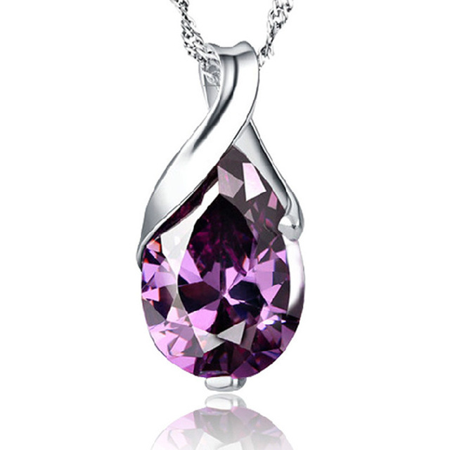 Purple Amethyst Pendant Necklace | Copper Crystal Charm – Women's Boho Jewelry